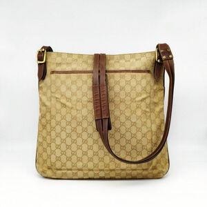 Vintage Gucci GG Canvas Shoulder Bag Beige Brown Crossbody Tote